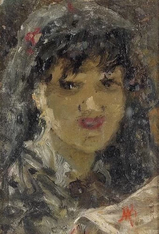 (Attribuito a), Ritratto di giovane donna con velo